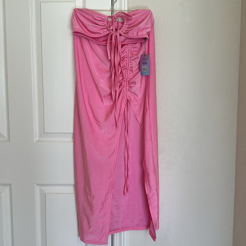 SHEIN cross tie tube top with skirt